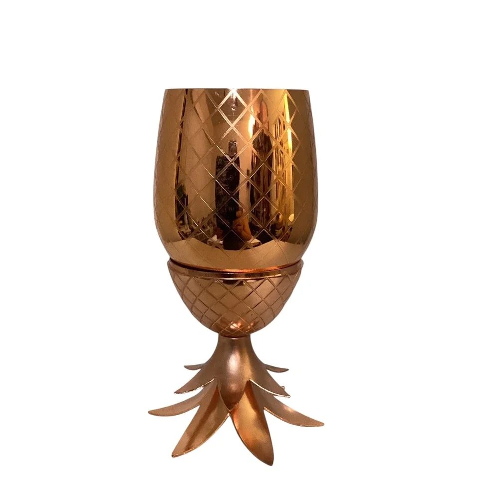 Copper Pineapple Cocktail Shaker Tumbler 2-Piece Tiki Barware 8